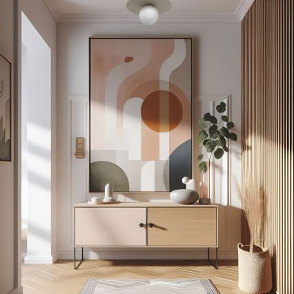 Стельовий світильник FLAT 1xE27/15W/230V, діам. 35 см, бежевий