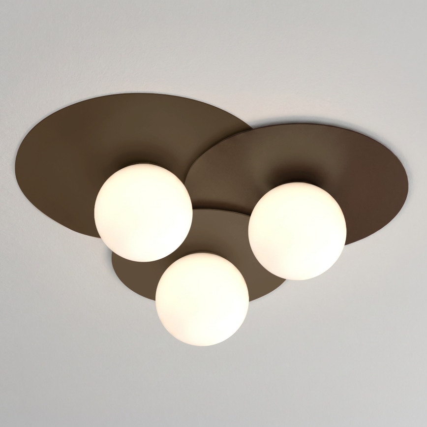Стельовий світильник FLAT 3xE27/15W/230V 55x60 cm коричневий