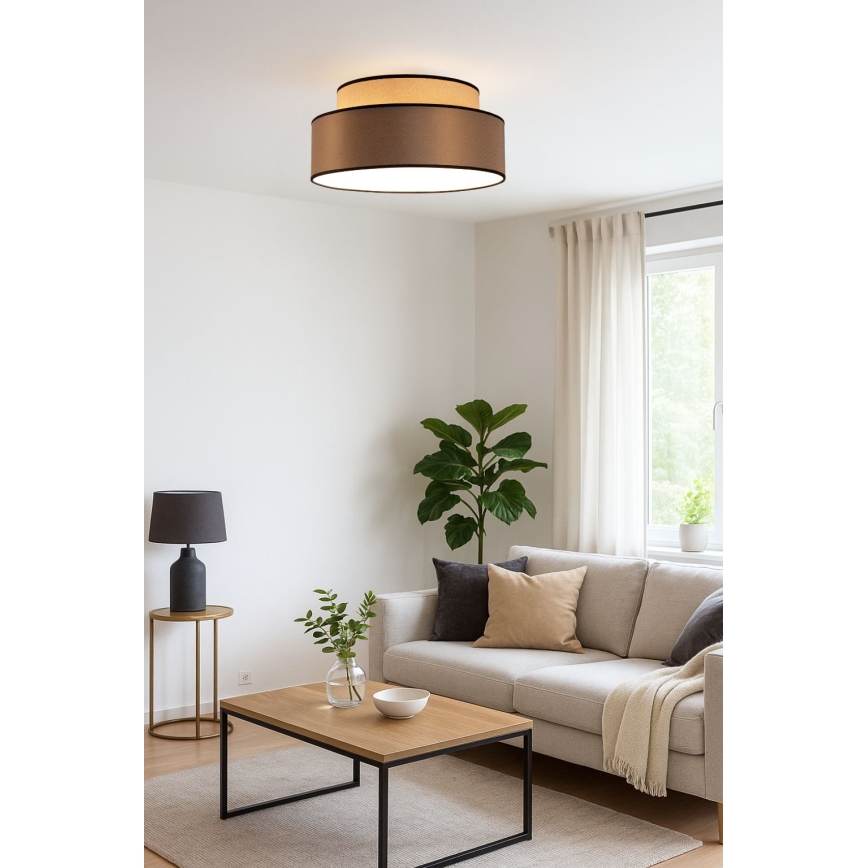 Стельовий світильник GRACE 1xE27/60W/230V діаметр 40 см бежевий/коричневий