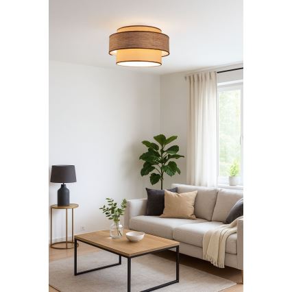 Стельовий світильник GRACE 1xE27/60W/230V діаметр 40 см бежевий/коричневий