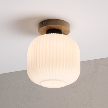 Стельовий світильник HARMA WOOD 1xE27/15 Вт/230 В, дуб/білий, діаметр 20 см