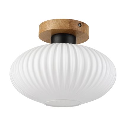 Стельовий світильник HARMA WOOD 1xE27/15W/230V, дуб/білий, Ø 25 см