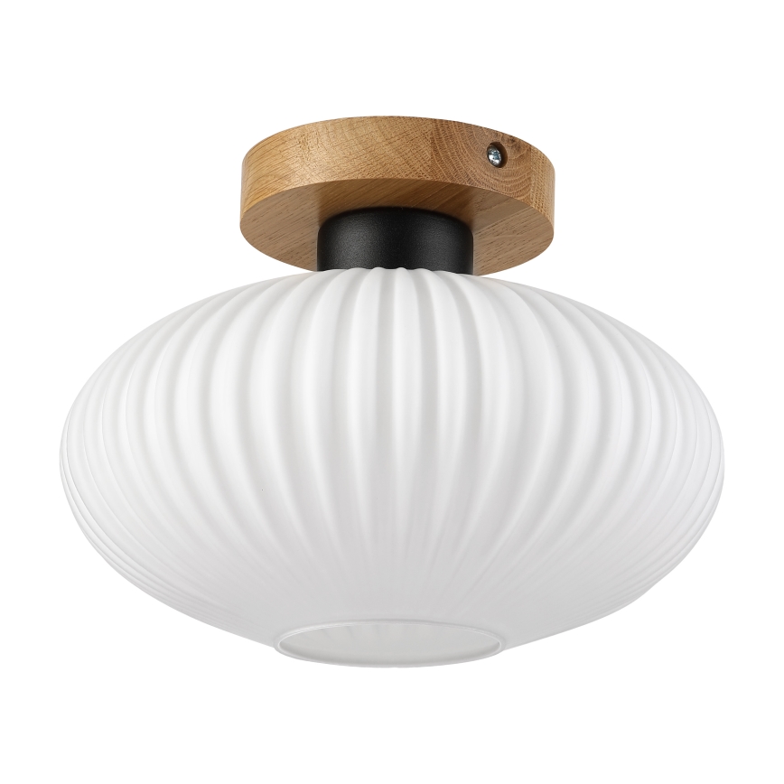 Стельовий світильник HARMA WOOD 1xE27/15W/230V, дуб/білий, Ø 25 см