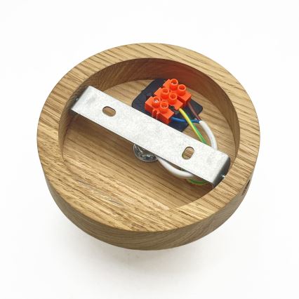 Стельовий світильник HARMA WOOD 1xE27/15W/230V, дуб/білий, Ø 25 см