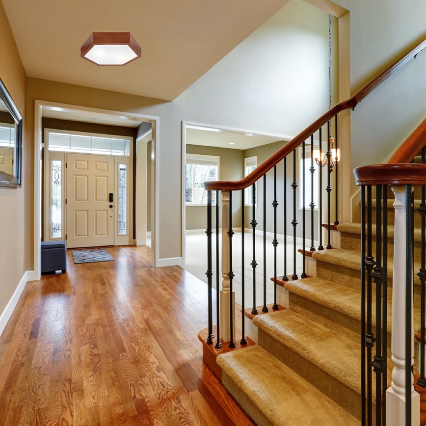 Стельовий світильник HEX 2xE27/60W/230V діаметр 43 cm сосна коричнева