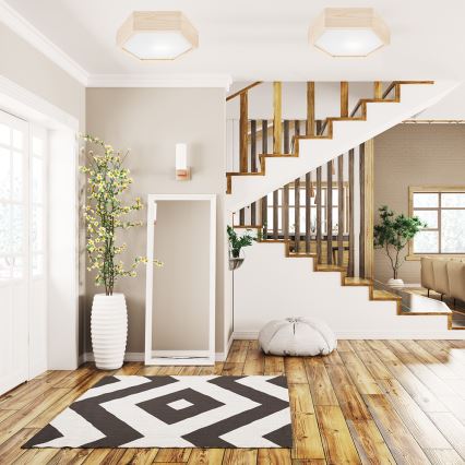 Стельовий світильник HEX NATURAL 1xE27/60W/230V ø 32 см сосна