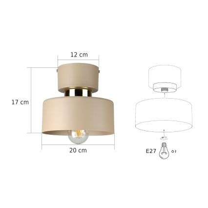 Стельовий світильник IGNIA 1xE27/60W/230V тауп
