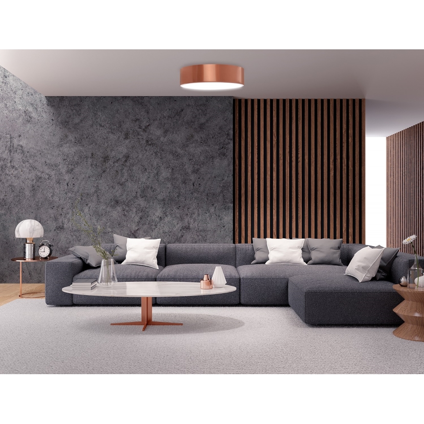 Стельовий світильник CLEO з датчиком руху та сутінків, 3xE27/24W/230V, діаметр 40 см, мідного кольору