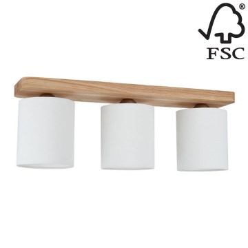 Стельовий світильник JENTA 3xE27/25W/230V дуб – сертифіковано FSC