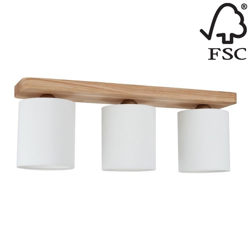 Стельовий світильник JENTA 3xE27/25W/230V дуб – сертифіковано FSC