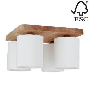 Стельовий світильник JENTA 4xE27/25W/230V матовий дуб – сертифіковано FSC