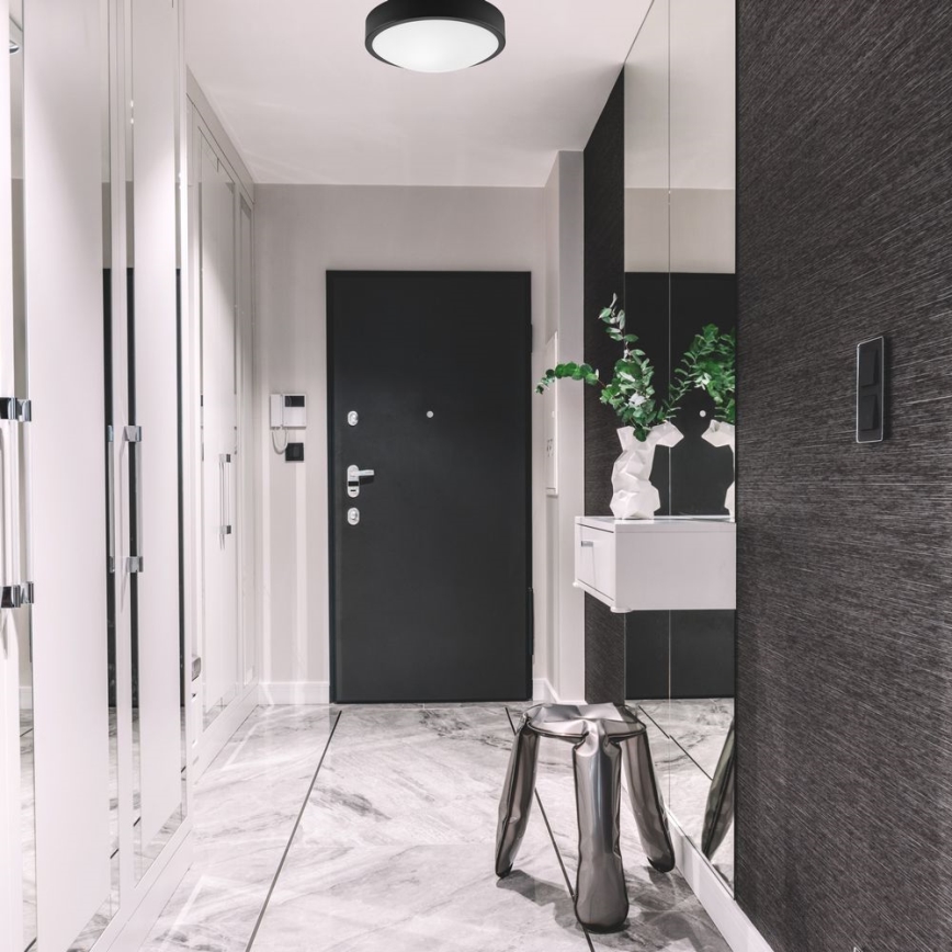 Стельовий світильник JONAS 1xE27/60W/230V діаметр 26 cm чорний