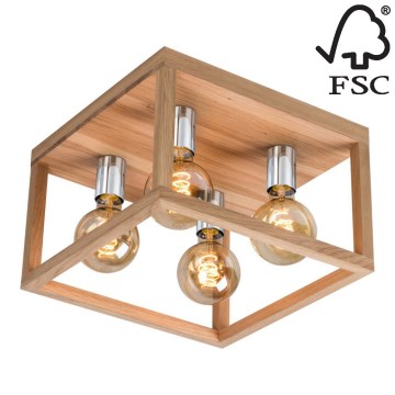 Стельовий світильник KAGO 4xE27/60W/230V дуб – сертифіковано FSC