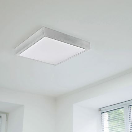 Стельовий світильник KAZIMIERZ 2xE27/20W/230V 29,5x29,5 см срібний
