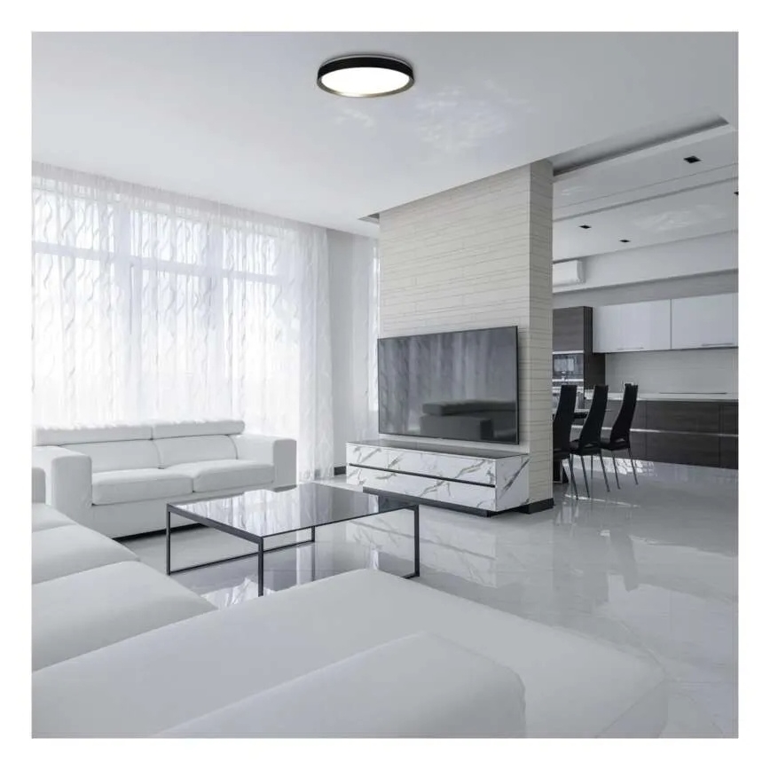 LED димований стельовий світильник ILVI LED/45W/230V 2700-6500K діам. 50 cm чорний/латунь + пульт дистанційного керування