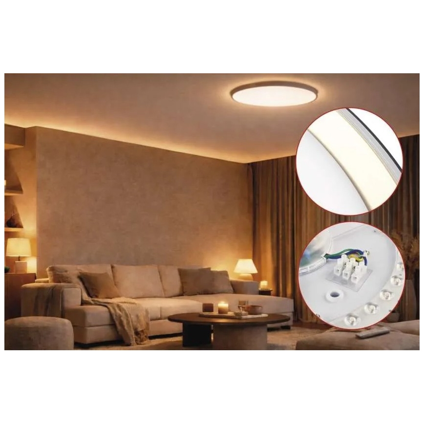 LED димований стельовий світильник ILVI LED/45W/230V 2700-6500K діам. 50 cm чорний/латунь + пульт дистанційного керування