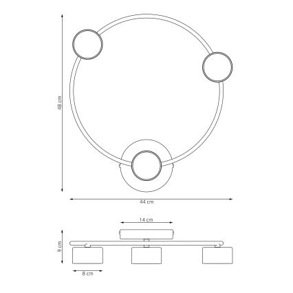 Стельовий світильник LUCIO 3xGX53/12W/230V чорний