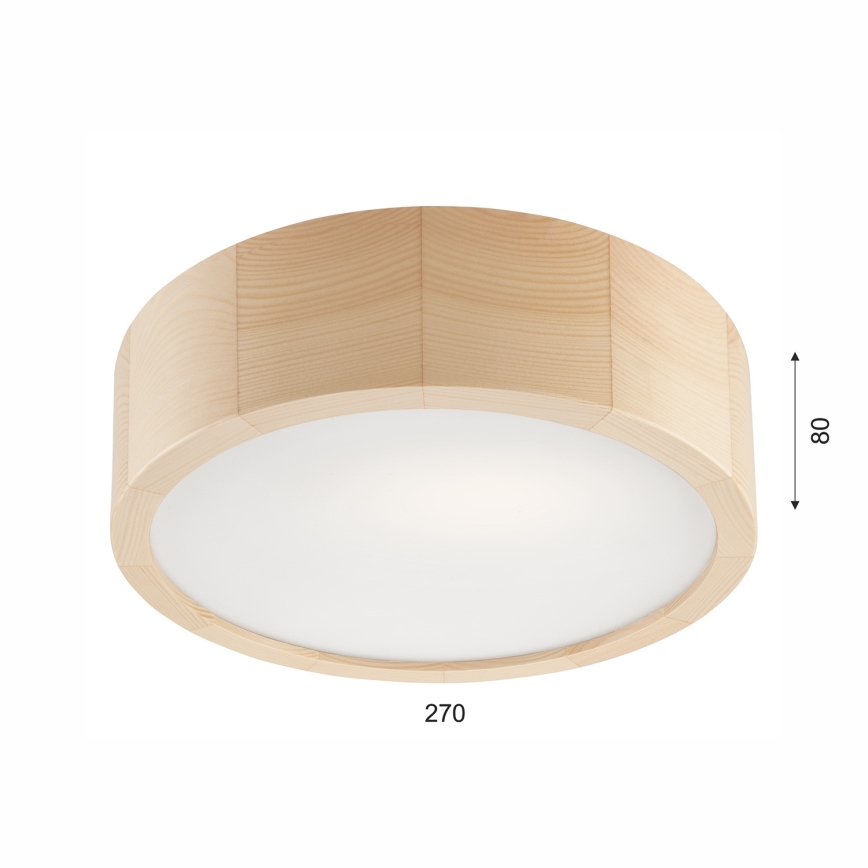 Стельовий світильник NATURAL 1xE27/60W/230V, діаметр 27,5 см, з сосни