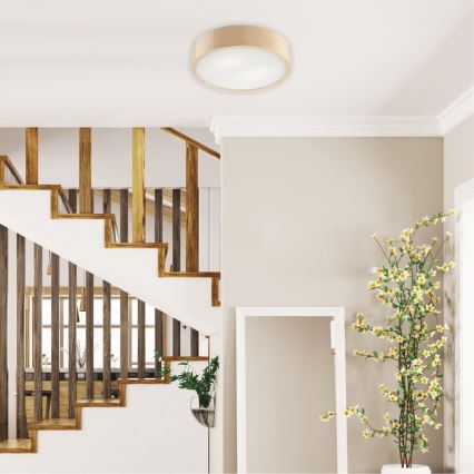 Стельовий світильник NATURAL 2xE27/60W/230V діам. 37,5 см сосна