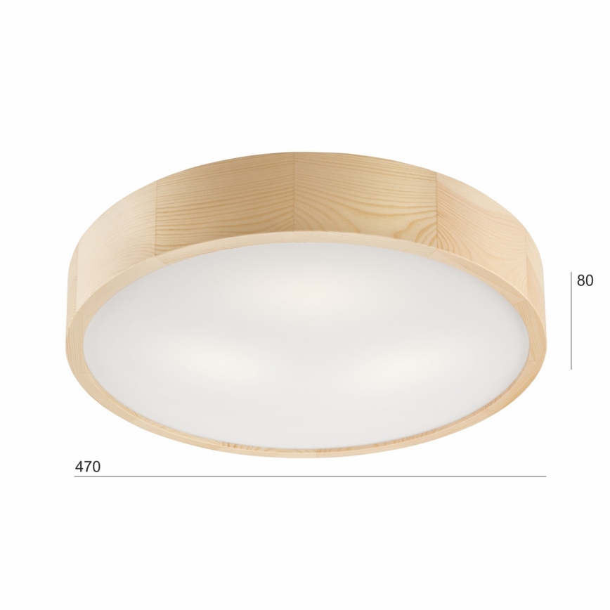 Стельовий світильник NATURAL 3xE27/60W/230V ø 47 см сосна