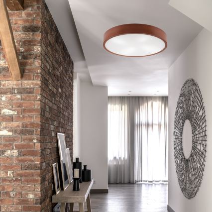 Стельовий світильник NATURAL 4xE27/60W/230V ø 57,5 см сосна/коричневий