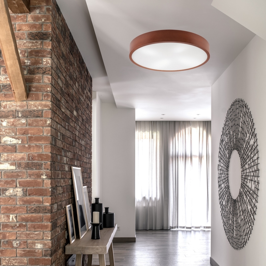 Стельовий світильник NATURAL 4xE27/60W/230V ø 57 см сосна/коричневий