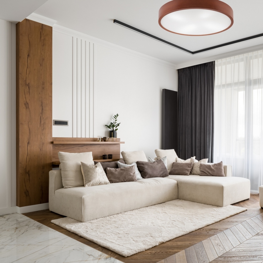 Стельовий світильник NATURAL 4xE27/60W/230V ø 57 см сосна/коричневий