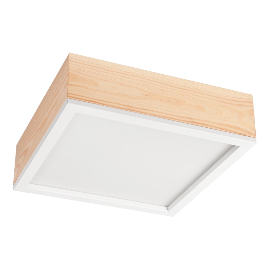 Стельовий світильник NATURAL SQUARE 2xE27/15W/230V 31x31 см сосна/білий