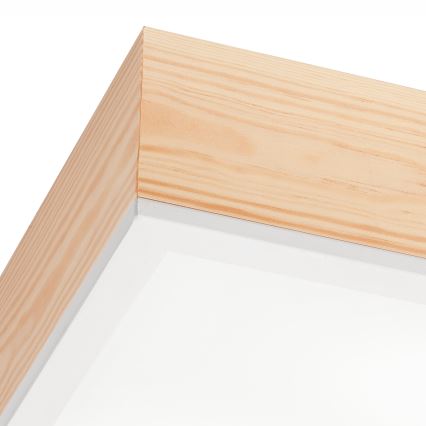 Стельовий світильник NATURAL SQUARE 2xE27/15W/230V 31x31 см сосна/білий