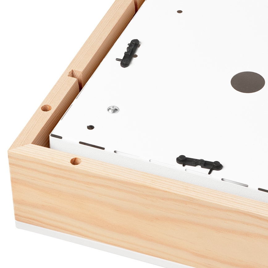 Стельовий світильник NATURAL SQUARE 2xE27/15W/230V 31x31 см сосна/білий