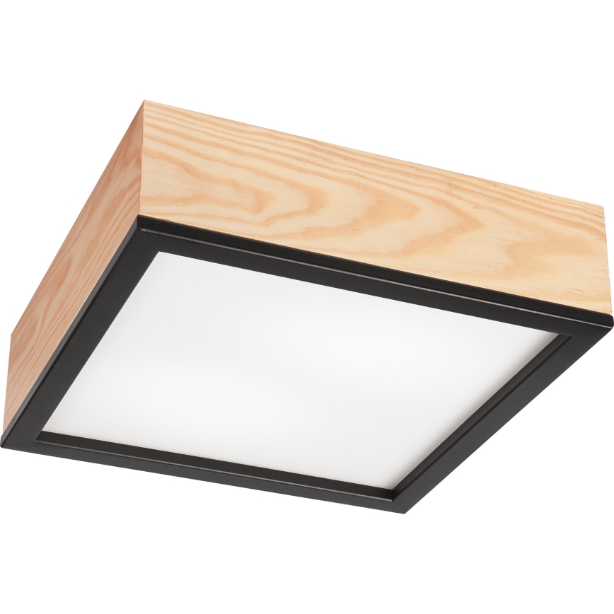 Стельовий світильник NATURAL SQUARE 2xE27/15W/230V 31x31 см сосна/чорний