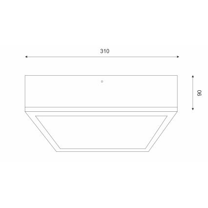 Стельовий світильник NATURAL SQUARE 2xE27/15W/230V 31x31 см сосна/чорний