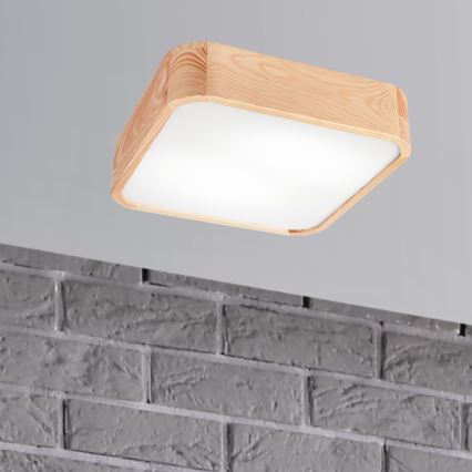 Стельовий світильник NATURAL SQUARE 2xE27/15W/230V 35x35 см сосна