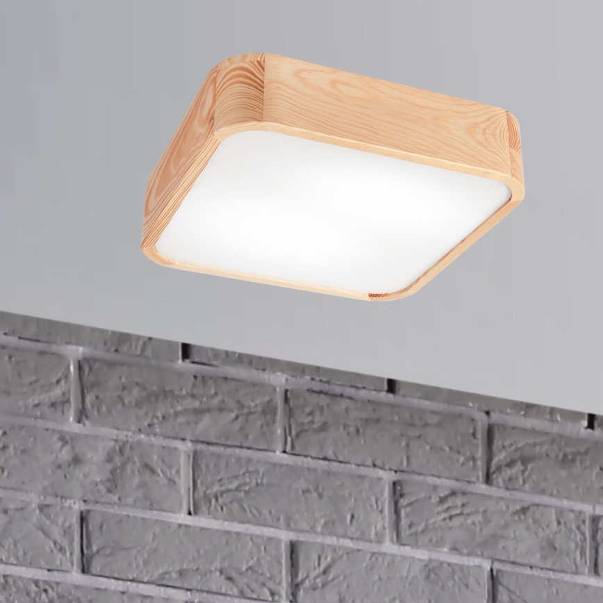 Стельовий світильник NATURAL SQUARE 2xE27/15W/230V 35x35 см сосна