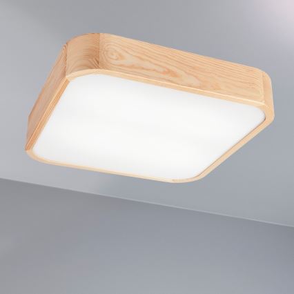 Стельовий світильник NATURAL SQUARE 4xE27/15W/230V 45x45 см сосна