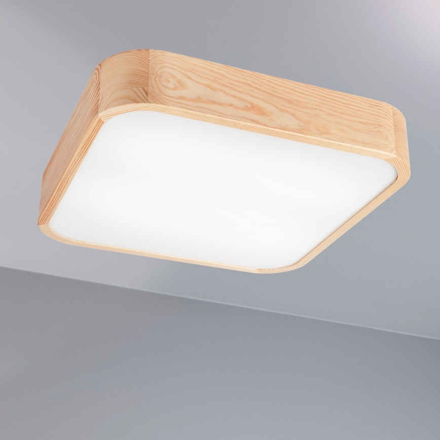 Стельовий світильник NATURAL SQUARE 4xE27/15W/230V 45x45 см сосна