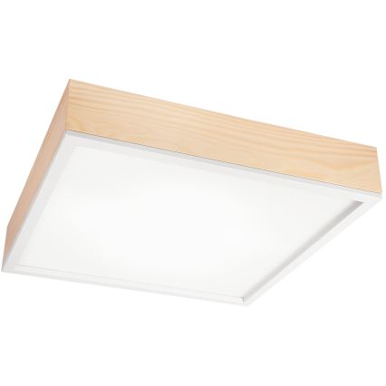 Стельовий світильник NATURAL SQUARE 4xE27/15W/230V 48x48 см сосна/білий