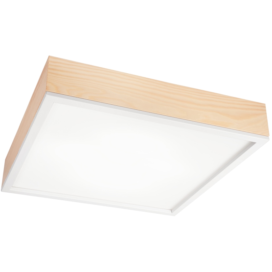 Стельовий світильник NATURAL SQUARE 4xE27/15W/230V 48x48 см сосна/білий