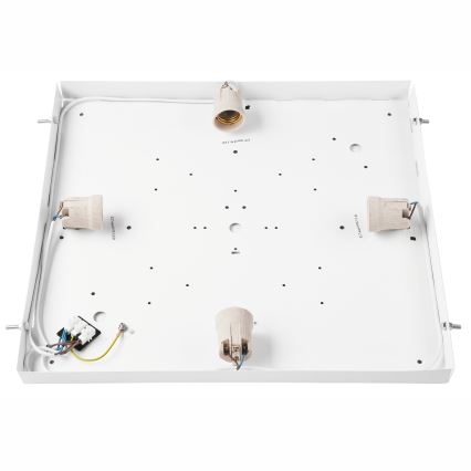 Стельовий світильник NATURAL SQUARE 4xE27/15W/230V 48x48 см сосна/білий