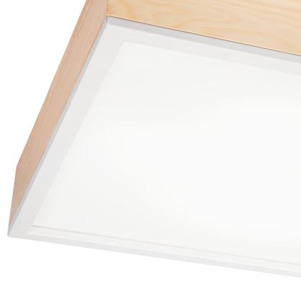 Стельовий світильник NATURAL SQUARE 4xE27/15W/230V 48x48 см сосна/білий