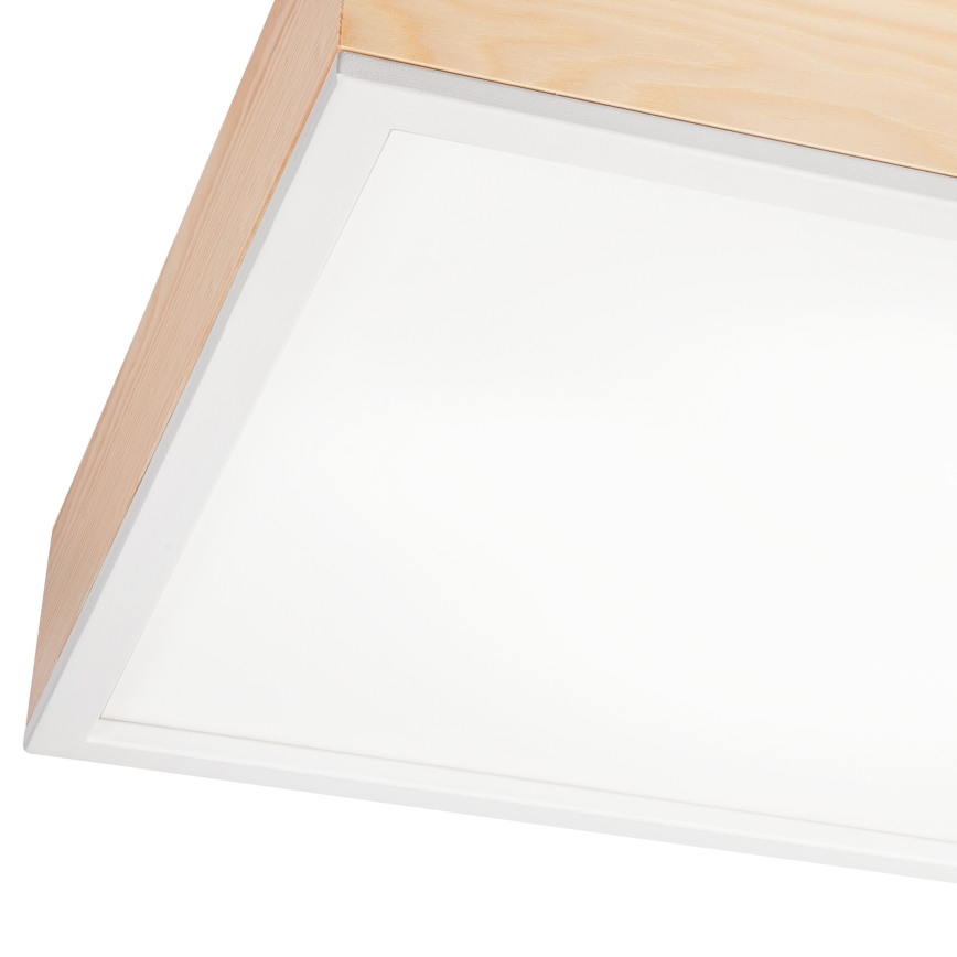 Стельовий світильник NATURAL SQUARE 4xE27/15W/230V 48x48 см сосна/білий