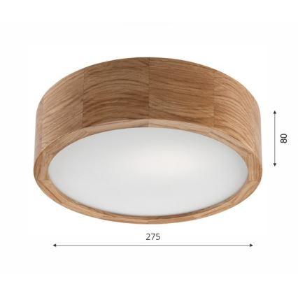 Потолочний світильник OAK 1xE27/60W/230V дуб, пр. 27,5 см