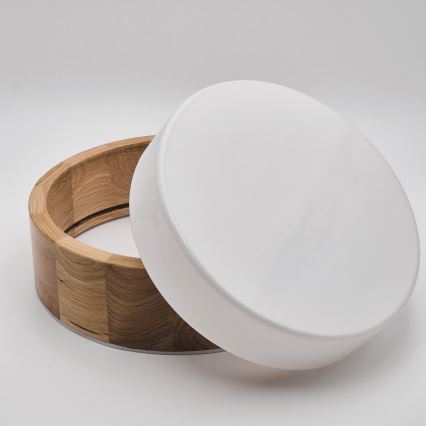 Стельовий світильник для ванної кімнати OAK, 2xE27/15W/230V, IP54, дуб, діам. 27 см