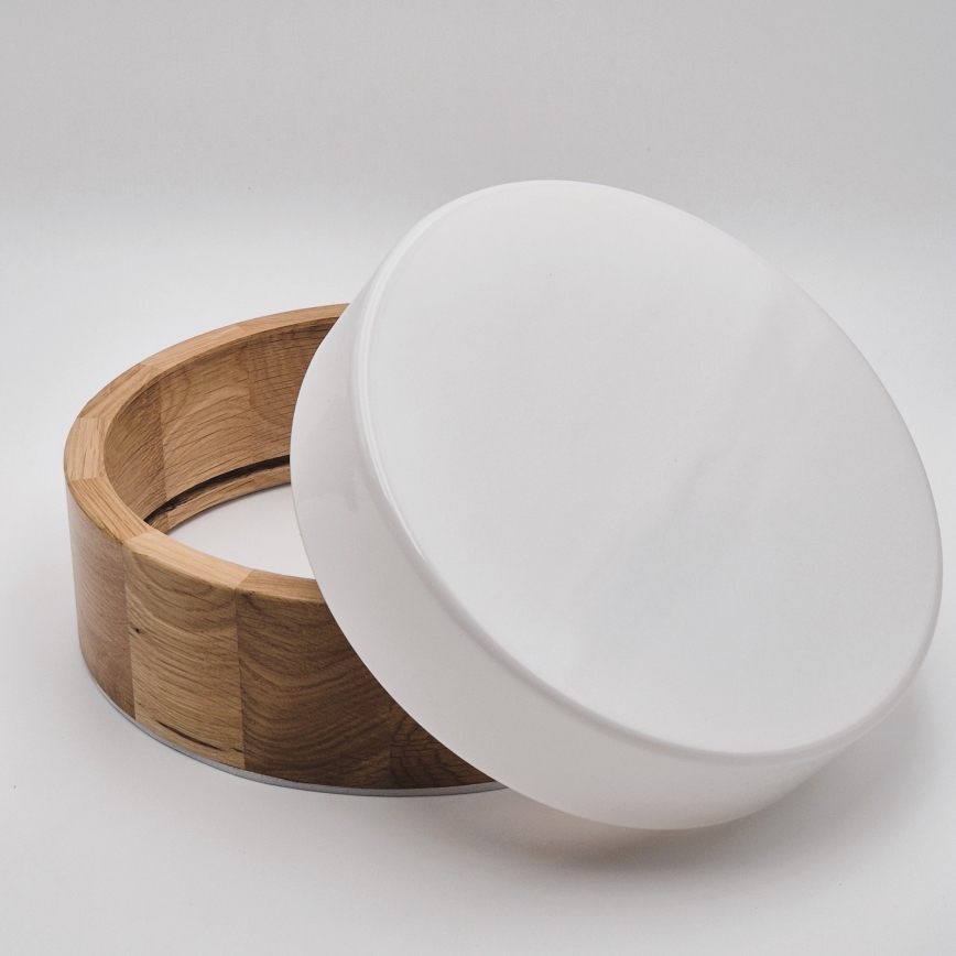 Стельовий світильник для ванної кімнати OAK, 2xE27/15W/230V, IP54, дуб, діам. 27 см