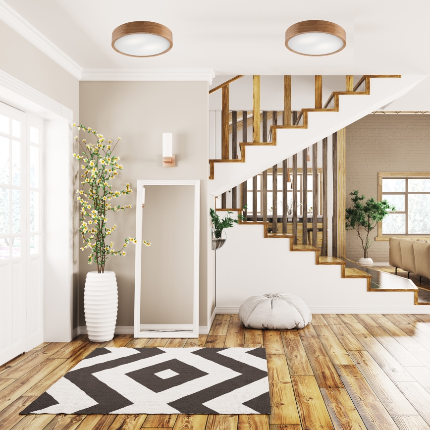 Стельовий світильник OAK 2xE27/60W/230V дуб ø 37,5 см