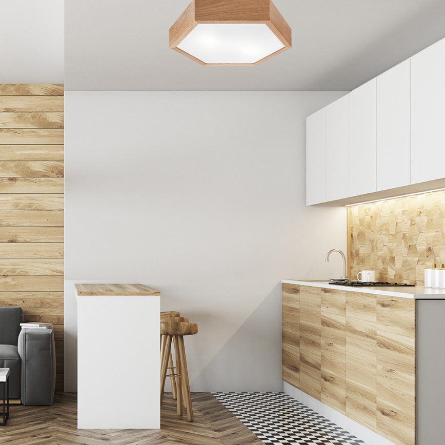 Стельовий світильник OAK HEX 2xE27/60W/230V ø 43 см дуб