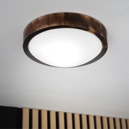 Стельовий світильник OAK SLIM 1xE27/15W/230V діаметр 27 см дуб/темно-коричневий