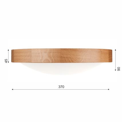 Стельовий світильник OAK SLIM 2xE27/60W/230V дуб ø 37 см - FSC сертифіковано