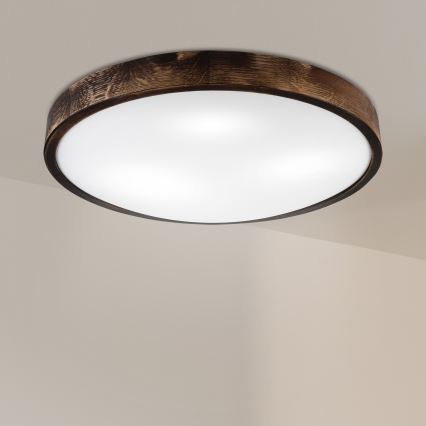 Стельовий світильник OAK SLIM 3xE27/15W/230V, діаметр 47 см, дуб/темно-коричневий