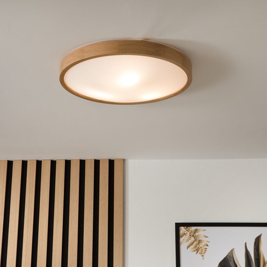 Стельовий світильник OAK SLIM 3xE27/60W/230V дуб ø 47 см